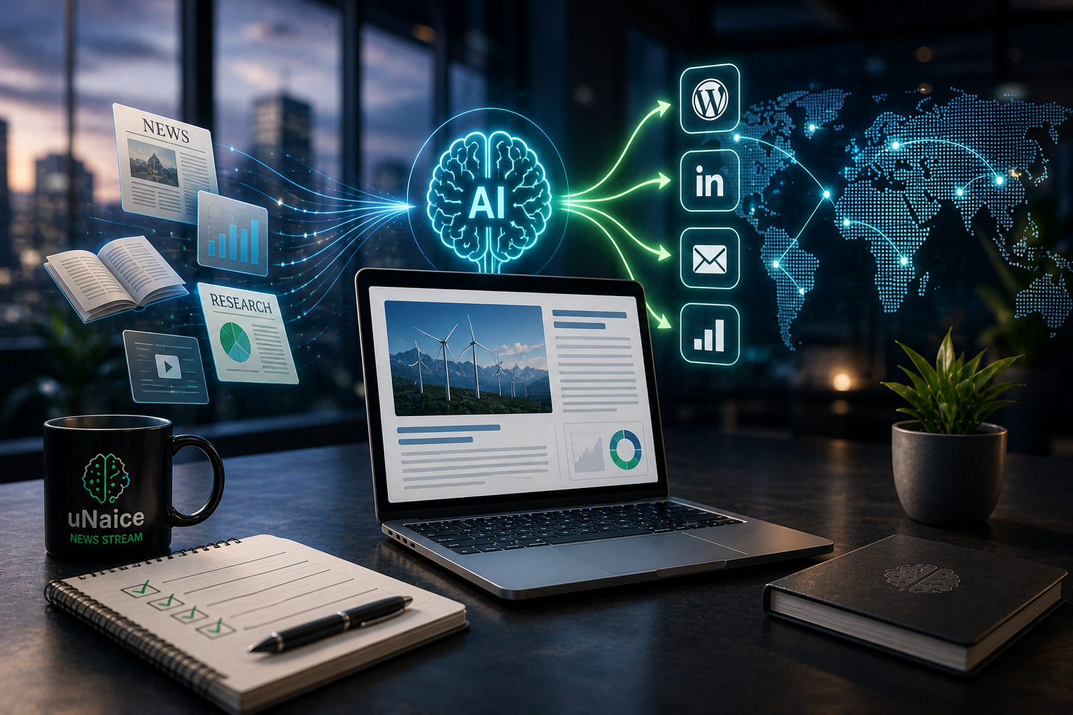 Wie generiert die KI-Software von uNaice SEO-optimierte News für Berater?