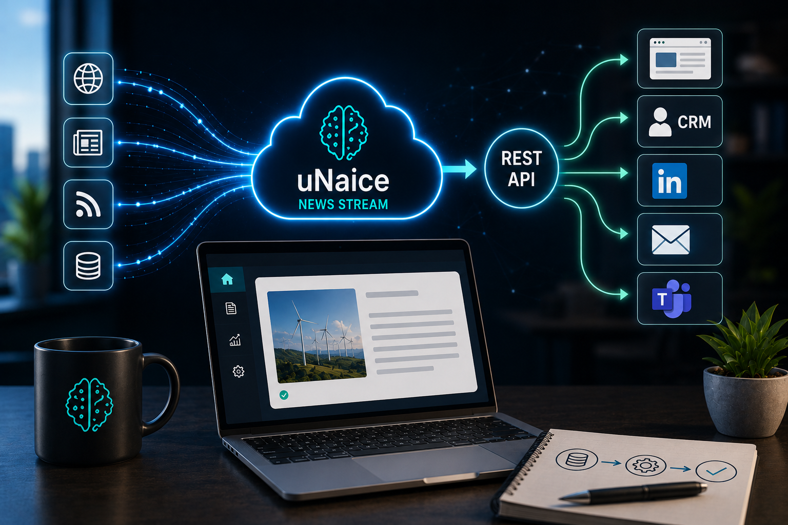 Wie lässt sich der uNaice News Stream über REST-APIs nahtlos integrieren?