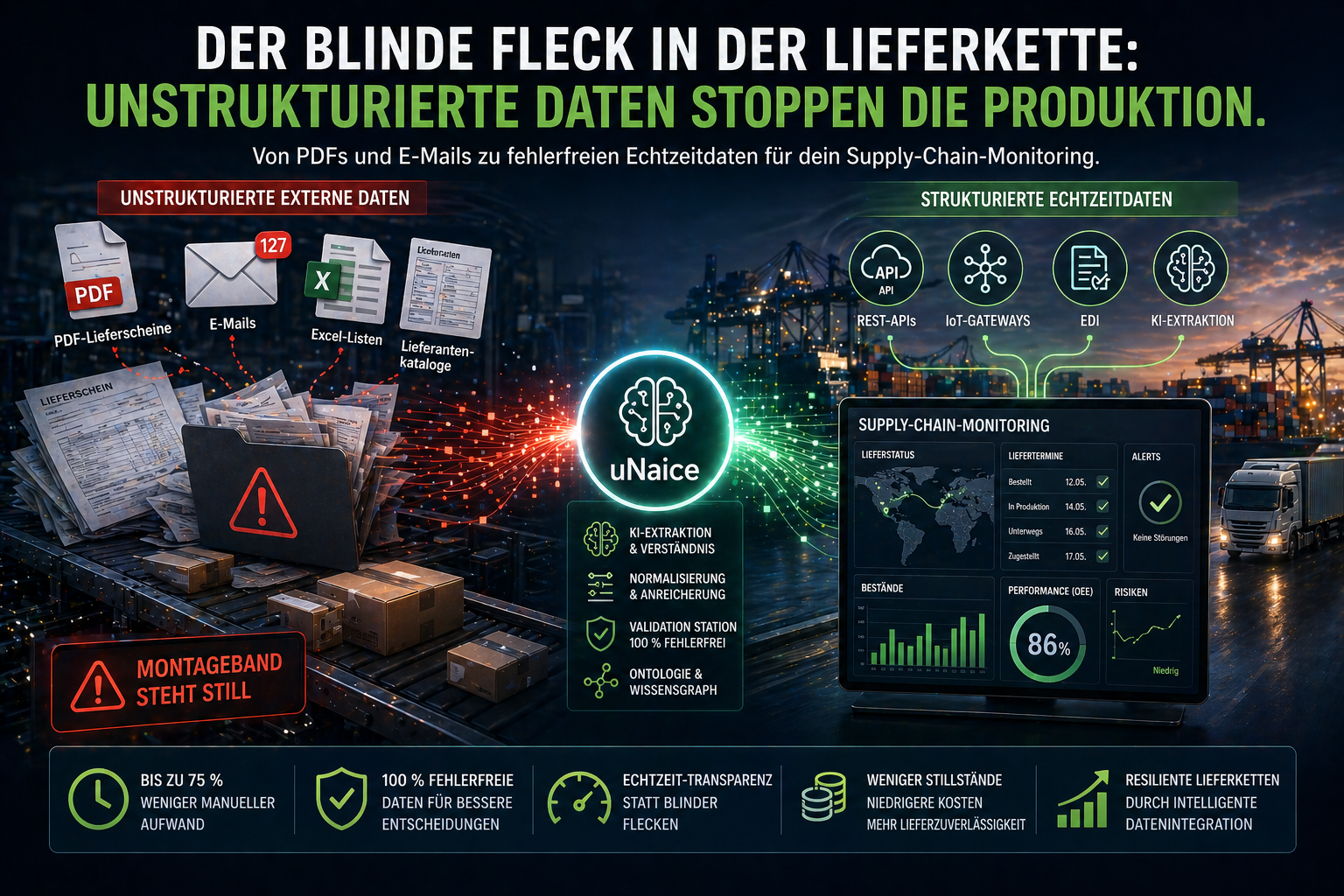 Wie können unstrukturierte externe Logistikdaten sinnvoll in das bestehende Supply-Chain-Monitoring integriert werden?