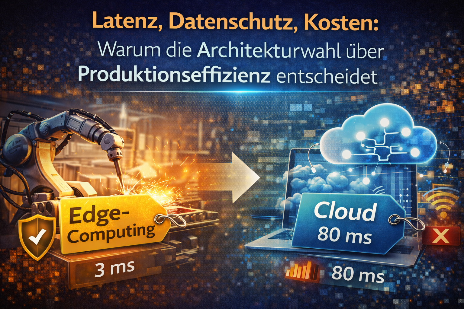 Wann ist der Einsatz von Edge-Computing für Produktionsdaten einer reinen Cloud-Lösung vorzuziehen?