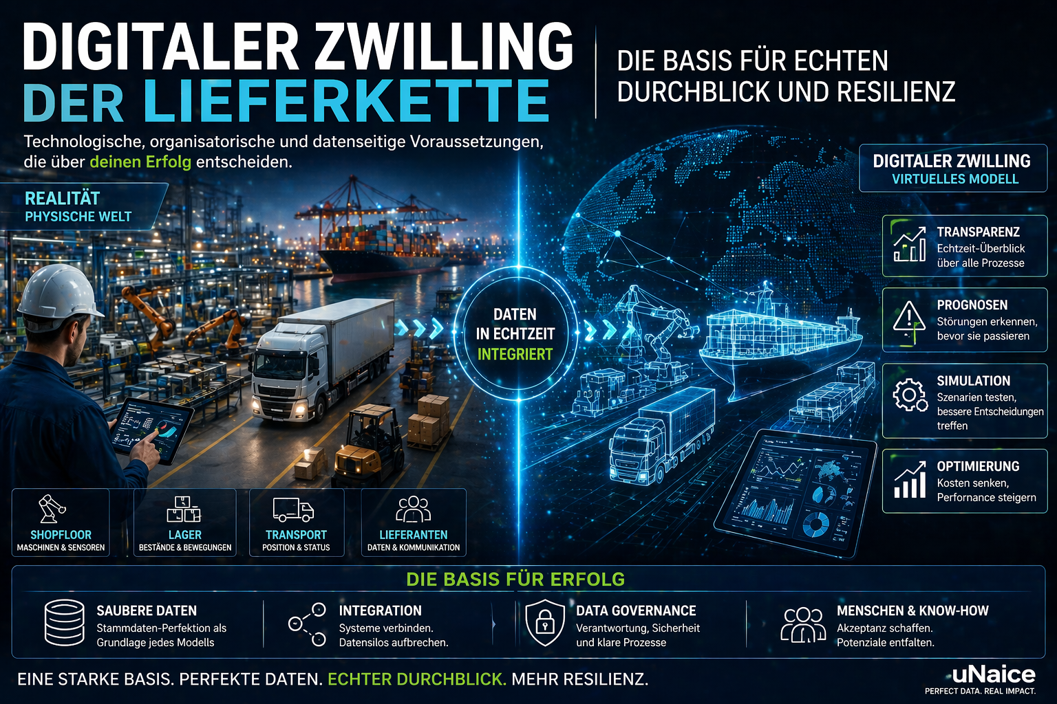 Was sind die wichtigsten Voraussetzungen für einen digitalen Zwilling der Lieferkette?