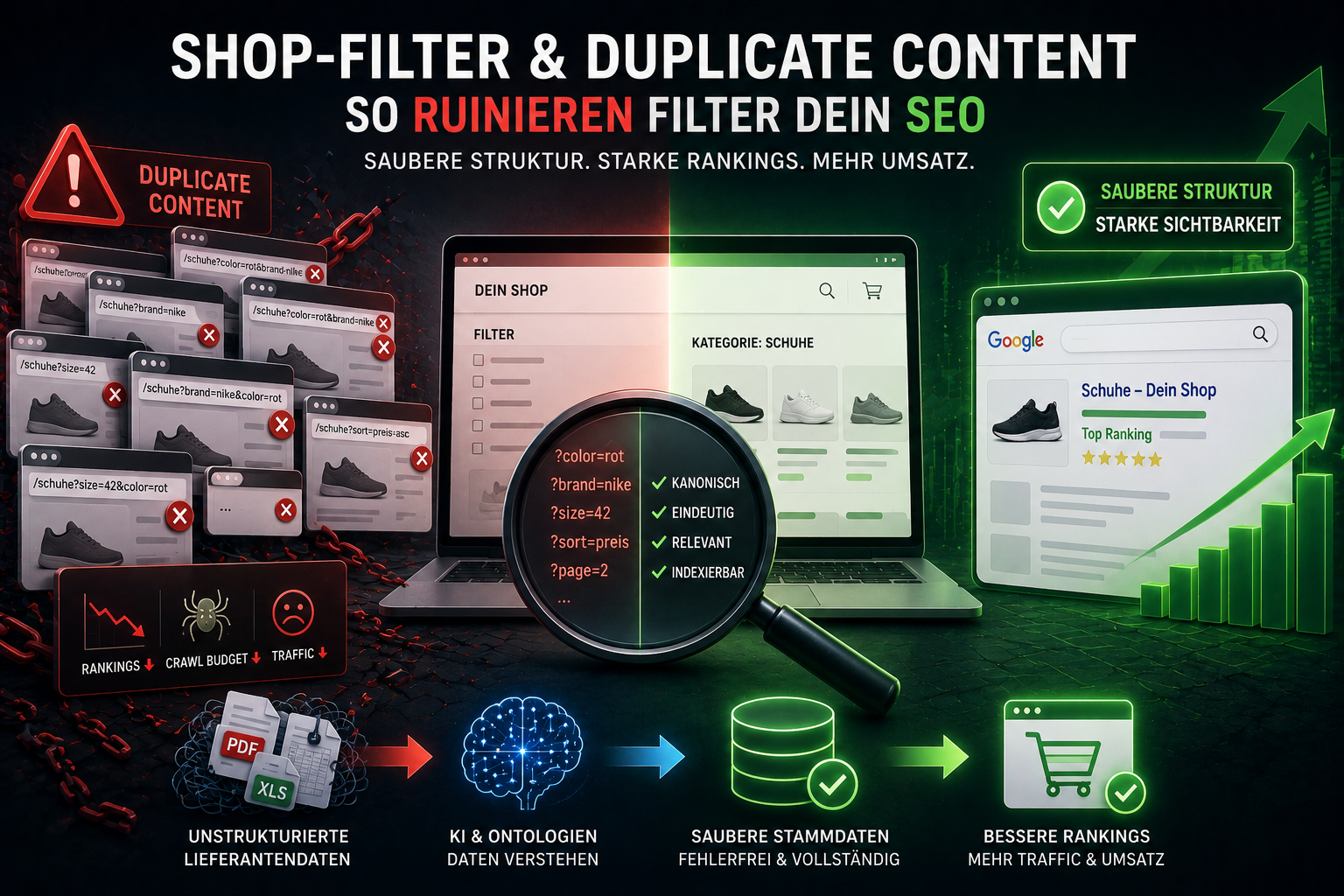 Wie Shop-Filter durch Duplicate Content dein SEO ruinieren