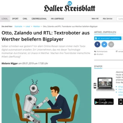 Otto, Zalando und RTL: Textroboter aus Werther beliefern Bigplayer