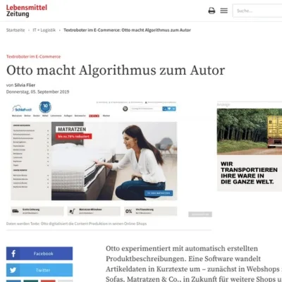 Text Robot in E-Commerce: Otto employs an algorithm as an author